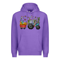Purple 4th of july tractor Premium Hoodie - CowGirlArtShop