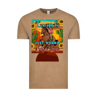 Vintage Coffee cowgirls just wanna have fun 12 oz can cooler (regular) Vintage Tee - Artiststas