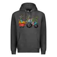 Charcoal Heather 4th of july tractor Premium Hoodie - CowGirlArtShop