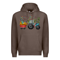 Coffee 4th of july tractor Premium Hoodie - CowGirlArtShop