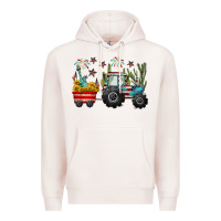 Pale Pink 4th of july tractor Premium Hoodie - CowGirlArtShop