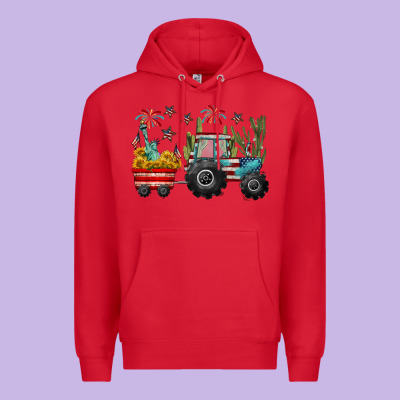 4th Of July Tractor Premium Hoodie Designed By Cowgirlartshop