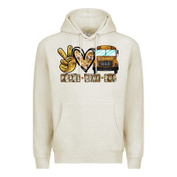 Oatmeal Heather peace love bus Premium Hoodie - CowhideDigitalArt