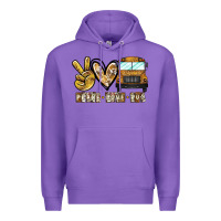 Purple peace love bus Premium Hoodie - CowhideDigitalArt