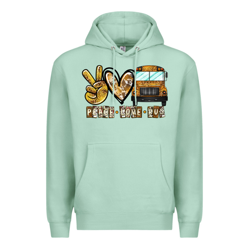 Peace Love Bus Premium Hoodie by CowhideDigitalArt | Teevron