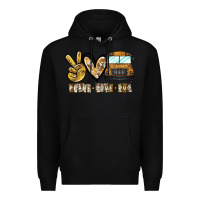 Black peace love bus Premium Hoodie - CowhideDigitalArt