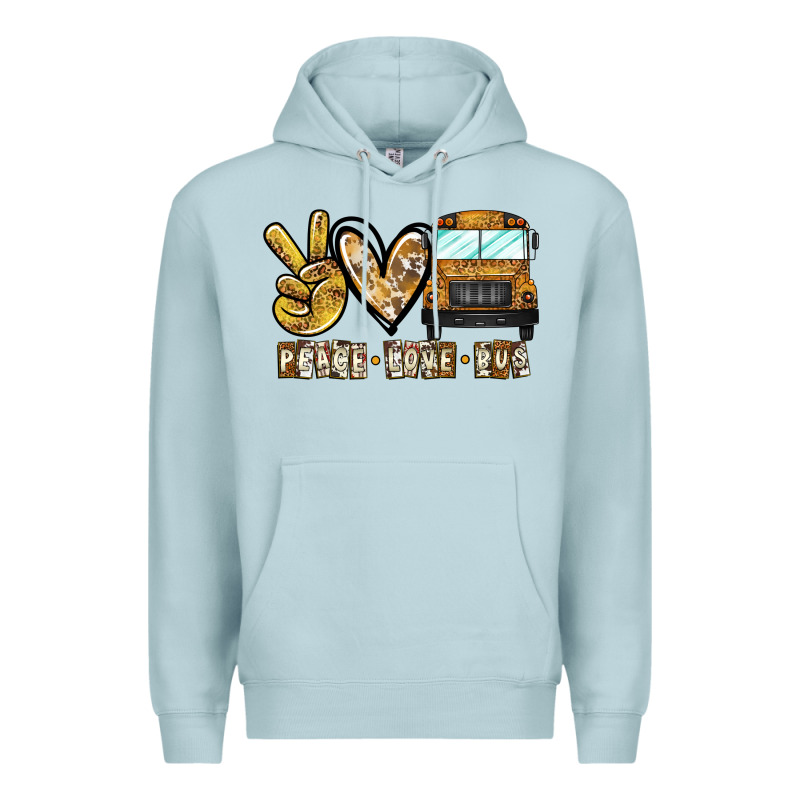 Peace Love Bus Premium Hoodie by CowhideDigitalArt | Teevron