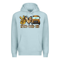Blue Mist peace love bus Premium Hoodie - CowhideDigitalArt