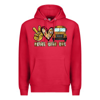 Cardinal peace love bus Premium Hoodie - CowhideDigitalArt