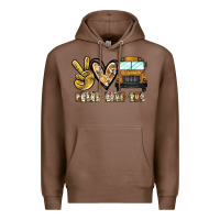 Chestnut peace love bus Premium Hoodie - CowhideDigitalArt