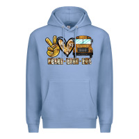 Colony Blue peace love bus Premium Hoodie - CowhideDigitalArt