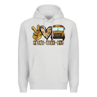 Dove Grey peace love bus Premium Hoodie - CowhideDigitalArt