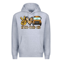 Heather Grey peace love bus Premium Hoodie - CowhideDigitalArt