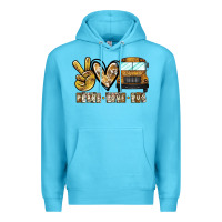 Ocean Blue peace love bus Premium Hoodie - CowhideDigitalArt