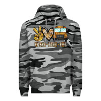 Slate Camo peace love bus Premium Hoodie - CowhideDigitalArt