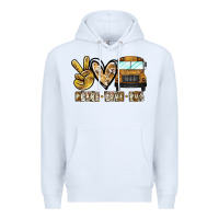 White peace love bus Premium Hoodie - CowhideDigitalArt