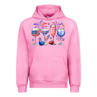 Fuchsia Pink 4th of July wine glasses Urban Hoodie - Neo Western