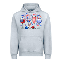 Heather Grey 4th of July wine glasses Urban Hoodie - Neo Western