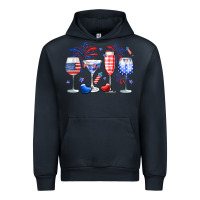 Navy 4th of July wine glasses Urban Hoodie - Neo Western