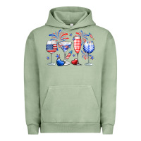 Pigment Oil Green 4th of July wine glasses Urban Hoodie - Neo Western