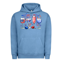 Pigment Pebble Blue 4th of July wine glasses Urban Hoodie - Neo Western