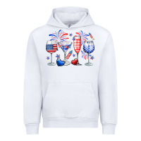 White 4th of July wine glasses Urban Hoodie - Neo Western