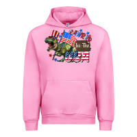Fuchsia Pink Rawrrr in the USA 4th of july Urban Hoodie - CowGirlArtShop