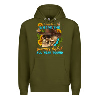 Army Green somewhere where the summer lasted all year 'round Premium Hoodie - HRA Design Shop