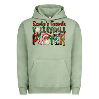 Pigment Oil Green afro santa's favorite volleyball player for christ Urban Hoodie - FaDigitalArtStudio