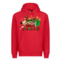 Red christmas counselor pencil Premium Hoodie - FaDigitalArtStudio