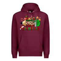 Burgundy christmas counselor pencil Premium Hoodie - FaDigitalArtStudio