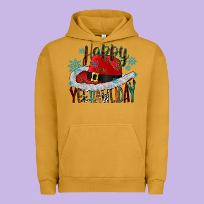 Happy Yeehawliday Urban Hoodie Designed By Cowhidedigitalart