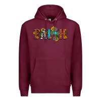 Burgundy faith with cross and sunflower Premium Hoodie - HRA Design Shop