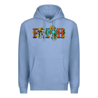 Colony Blue faith with cross and sunflower Premium Hoodie - HRA Design Shop