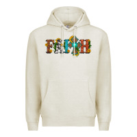 Oatmeal Heather faith with cross and sunflower Premium Hoodie - HRA Design Shop