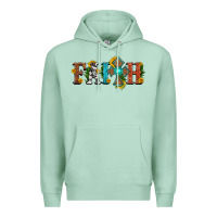 Seafoam faith with cross and sunflower Premium Hoodie - HRA Design Shop