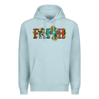 Blue Mist faith with cross and sunflower Premium Hoodie - HRA Design Shop