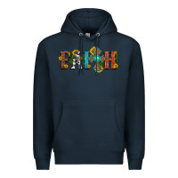 Navy faith with cross and sunflower Premium Hoodie - HRA Design Shop