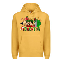 Mustard christmas educator pencil Premium Hoodie - FaDigitalArtStudio