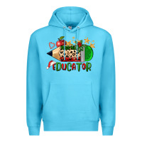 Ocean Blue christmas educator pencil Premium Hoodie - FaDigitalArtStudio