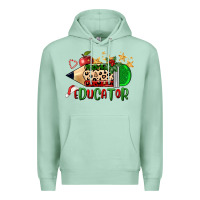 Seafoam christmas educator pencil Premium Hoodie - FaDigitalArtStudio