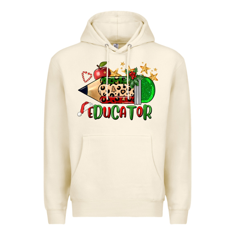 Christmas Educator Pencil Premium Hoodie by FaDigitalArtStudio | Teevron