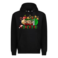 Black christmas educator pencil Premium Hoodie - FaDigitalArtStudio