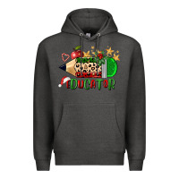 Charcoal Heather christmas educator pencil Premium Hoodie - FaDigitalArtStudio