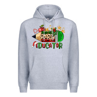 Heather Grey christmas educator pencil Premium Hoodie - FaDigitalArtStudio
