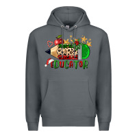 Rock christmas educator pencil Premium Hoodie - FaDigitalArtStudio