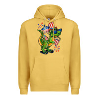 Antique Gold 4th of July T-Rex Premium Hoodie - CowGirlArtShop