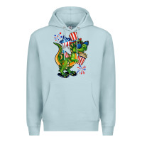Blue Mist 4th of July T-Rex Premium Hoodie - CowGirlArtShop