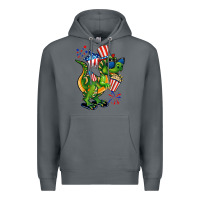 Rock 4th of July T-Rex Premium Hoodie - CowGirlArtShop