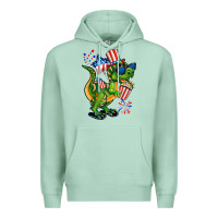 Seafoam 4th of July T-Rex Premium Hoodie - CowGirlArtShop